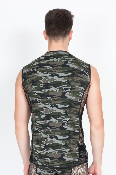 Heren camouflage mouwloze shirt